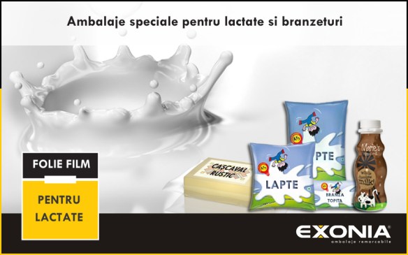 Folie film personalizata pentru ambalare lapte la punga si branz