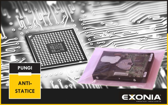 Pungi plastic antistatice pentru ambalare componente electronice