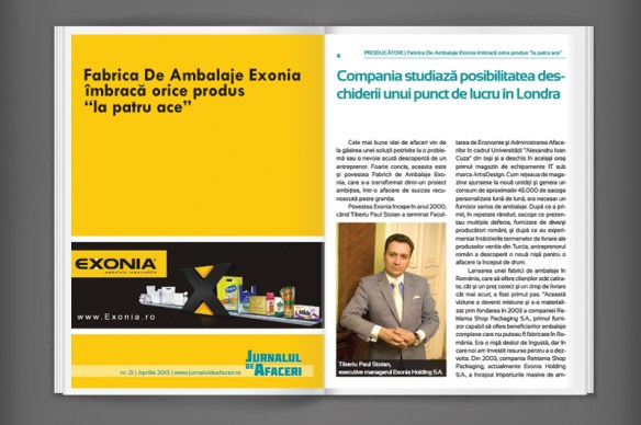 Exonia Holding in Jurnalul de Afaceri